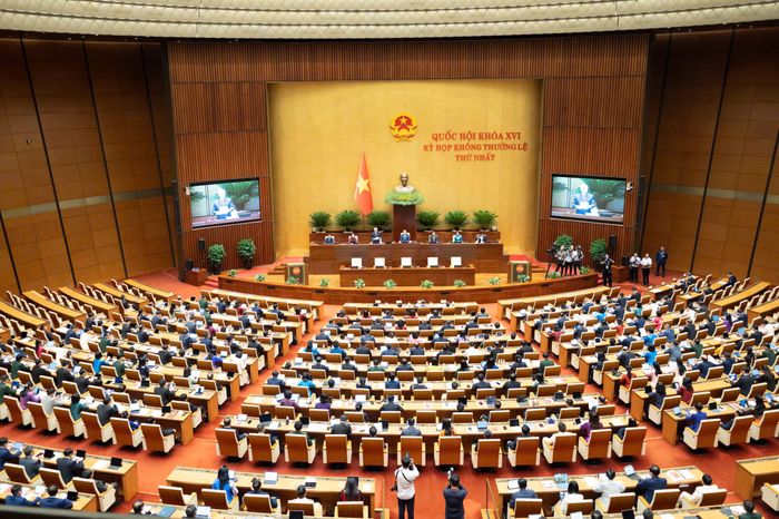 Toàn cảnh phiên khai mạc Kỳ họp không thường lệ thứ Nhất, Quốc hội khóa XVI. Ảnh: Media Quốc hội.