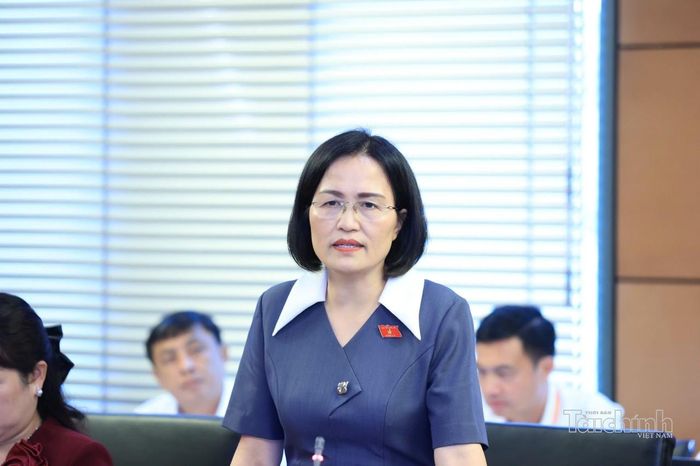 Đại biểu Trần Thị Kim Nhung (đoàn Quảng Ninh) phát biểu. Ảnh: Đức Thanh