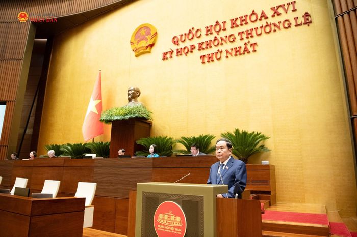 Chủ tịch Quốc hội Trần Thanh Mẫn phát biểu khai mạc Kỳ họp. Ảnh: Lâm Hiển