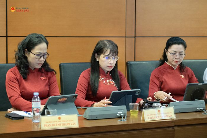 Các đại biểu Đoàn ĐBQH An Giang tham gia phiên thảo luận ở tổ