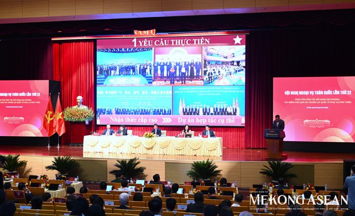 Quang cảnh phiên thảo luận tại Hội nghị Ngoại vụ toàn quốc lần thứ 22, chiều 2/8. Ảnh: Đỗ Thảo - Mekong ASEAN