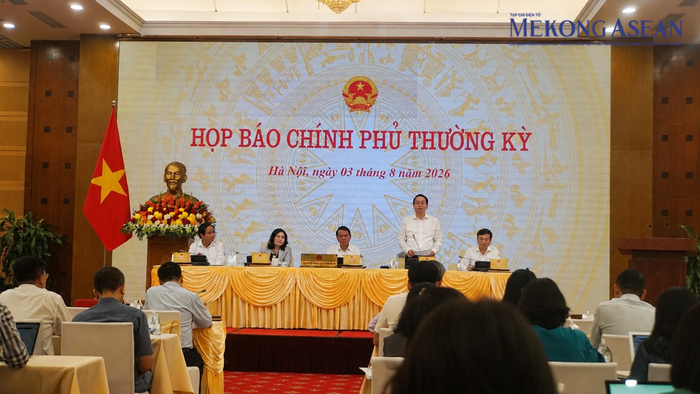 Họp báo Chính phủ thường kỳ tháng 7. Ảnh: Đinh Nhung/Mekong ASEAN