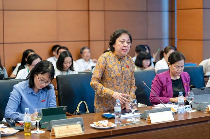 Đại biểu Phạm Khánh Phong Lan phát biểu tại tổ.