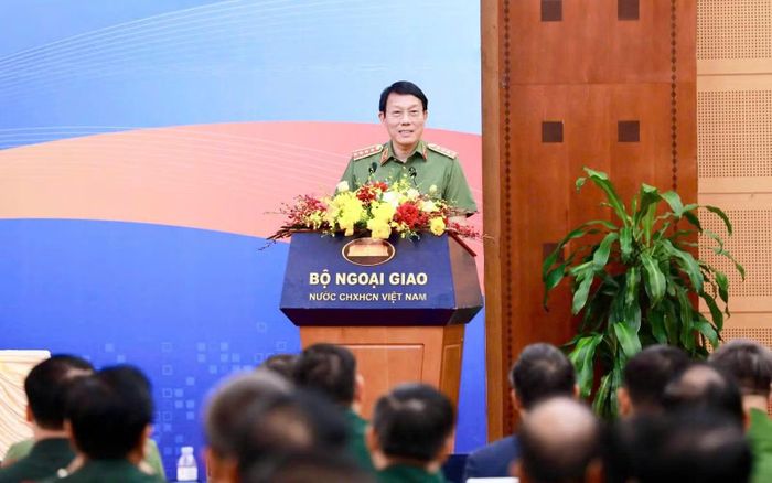  Đại tướng Lương Tam Quang, Bộ trưởng Bộ Công an nêu bật những lợi thế, đặc thù của đối ngoại Công an nhân dân trong việc triển khai chiến lược đối ngoại toàn diện ở tầm cao mới. 