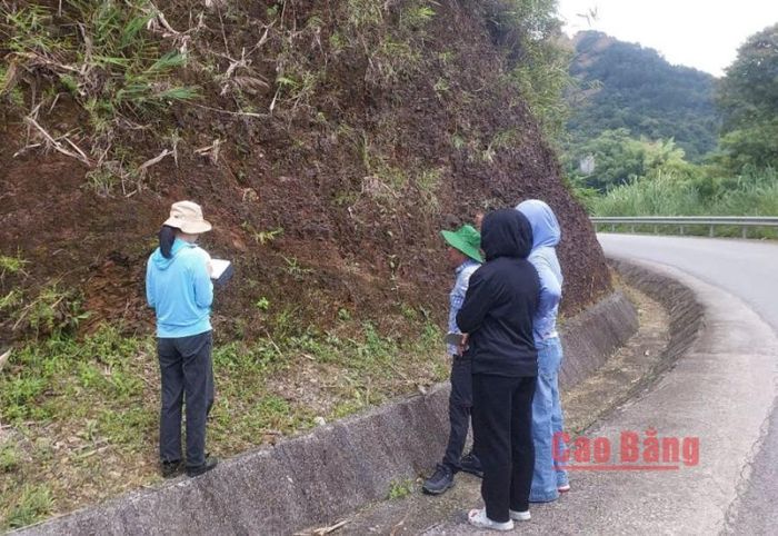 Đoàn khảo sát thực địa tại địa bàn xã Lý Quốc. Ảnh: Dương Hiếu.