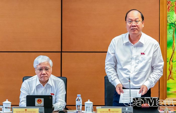 Đồng chí Nguyễn Hồ Hải, Bí thư Tỉnh ủy, Trưởng Đoàn đại biểu Quốc hội tỉnh Cà Mau, Tổ trưởng Tổ thảo luận, phát biểu kết thúc.