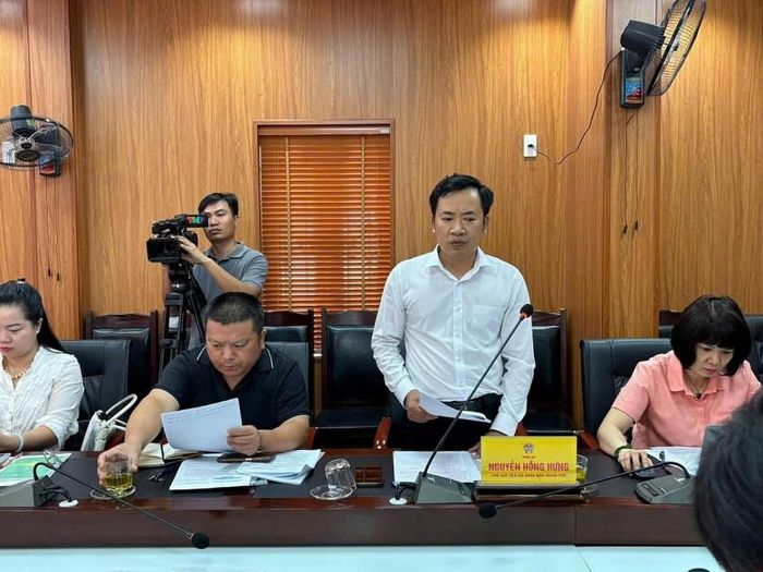 Ông Nguyễn Hồng Hưng – Phó Chủ tịch Hội Nông dân thành phố, Trưởng Ban Công tác nông dân (Ủy ban MTTQ Việt Nam TP. Hải Phòng) phát biểu tại hội nghị.