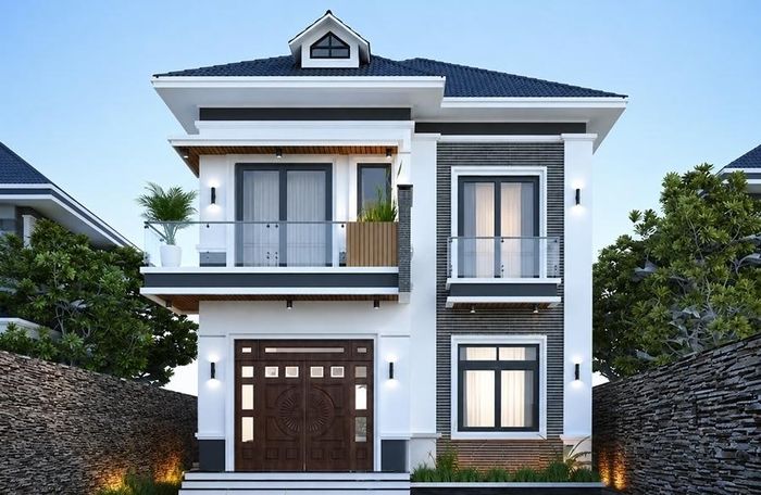 Nhà mái Nhật 2 tầng. (Ảnh minh họa: AI)