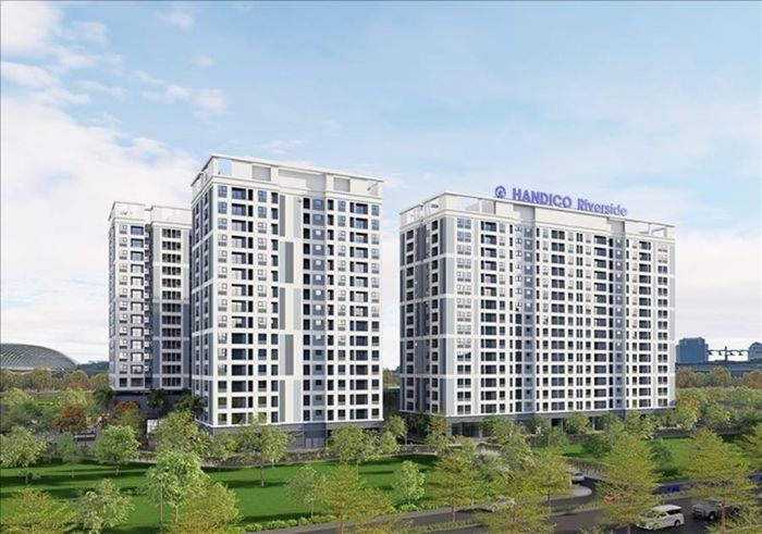 Nhà ở xã hội CT2 thuộc dự án khu nhà ở tại điểm X2 phường Trần Phú, quận Hoàng Mai (nay thuộc phường Lĩnh Nam), Hà Nội, do Tổng Công ty Đầu tư và Phát triển nhà Hà Nội (Handico) làm chủ đầu tư. Dự án nằm tại khu vực giáp vành đai 3 và đê Nguyễn Khoái. (Ảnh: Handico)