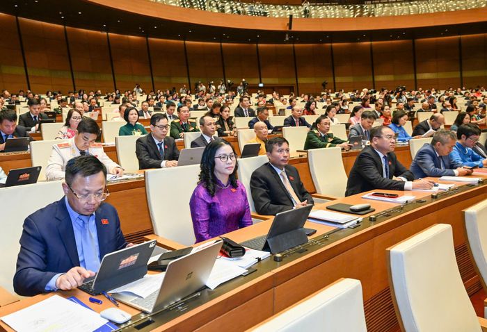 Đại biểu tham dự phiên họp sáng 3-8. Ảnh: Duy Linh