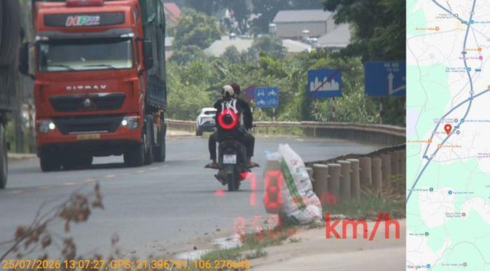 Xe ô tô chạy quá tốc độ trên Quốc lộ 1A, xã Kép.