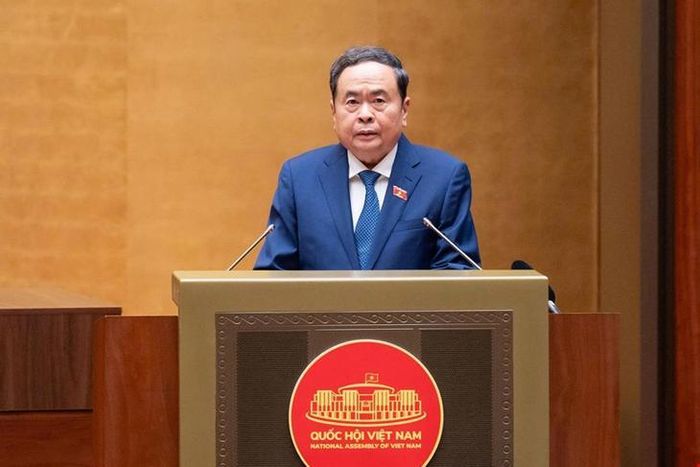 Chủ tịch Quốc hội Trần Thanh Mẫn phát biểu khai mạc kỳ họp. Ảnh: Media Quốc hội