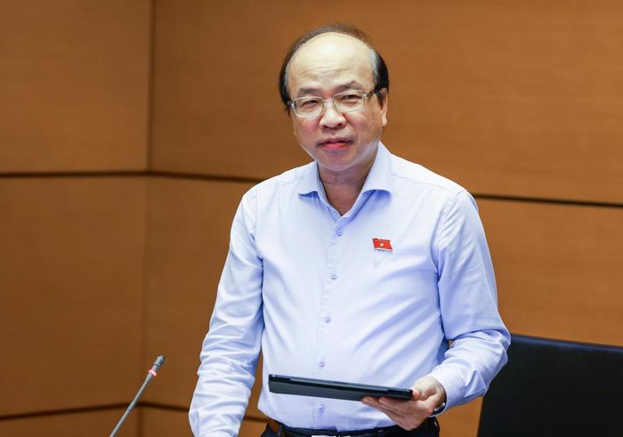 Ông Phan Chí Hiếu phát biểu tại Tổ (Ảnh: Quang Vinh)