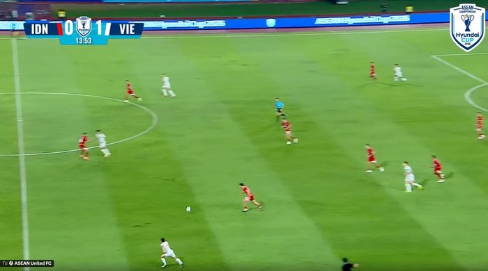 Hàng thủ Indonesia thường xuyên mất vị trí và thiếu sự liên lạc trước các pha chuyển trạng thái của Việt Nam.