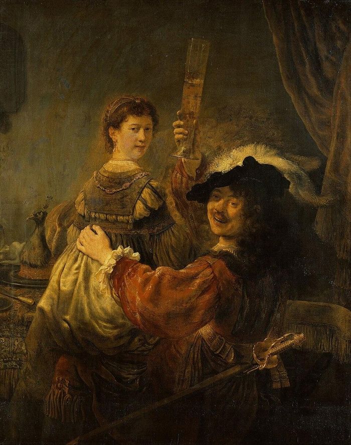 Bức họa Đứa con hoang đàng trong quán rượu của danh họa Rembrandt sáng tác vào khoảng năm 1635. Ảnh: wikipedia.