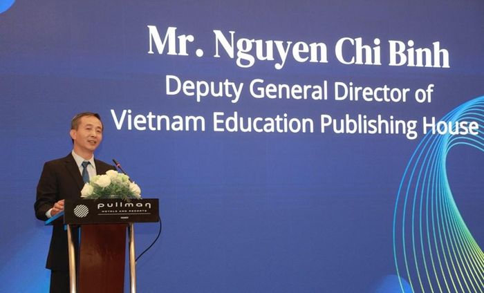 Ông Nguyễn Chí Bính – Phó Tổng giám đốc thường trực NXBGDVN phát biểu tại sự kiện