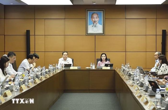 Đại biểu Quốc hội TPHCM họp tại tổ - Ảnh: TTXVN