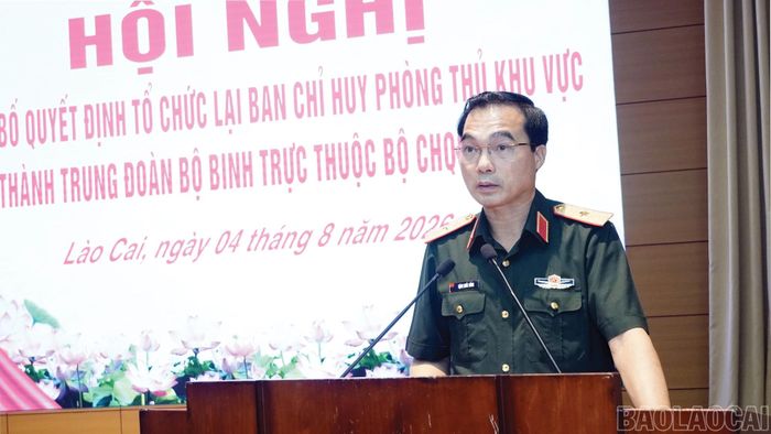 Thiếu tướng Đặng Quốc Đồng, Chỉ huy trưởng Bộ Chỉ huy Quân sự tỉnh Lào Cai giao nhiệm vụ cho các đơn vị.