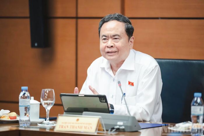 Chủ tịch Quốc hội Trần Thanh Mẫn phát biểu thảo luận tại Tổ 2 (đoàn Thành phố Hồ Chí Minh).