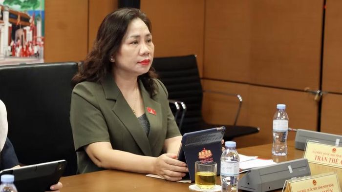 Đại biểu Trần Thị Hiền (Đoàn Ninh Bình). (Ảnh: NH)