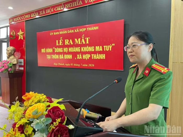 Lực lượng công an xã Hợp Thành luôn tăng cường quản lý địa bàn không ma túy.