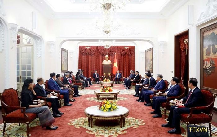 Tổng Bí thư, Chủ tịch nước Tô Lâm tiếp Đại sứ, Đại biện các nước ASEAN tại Hà Nội. (Ảnh: TTXVN)