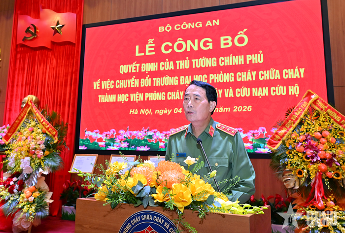 Thượng tướng Lê Quốc Hùng phát biểu tại buổi lễ.