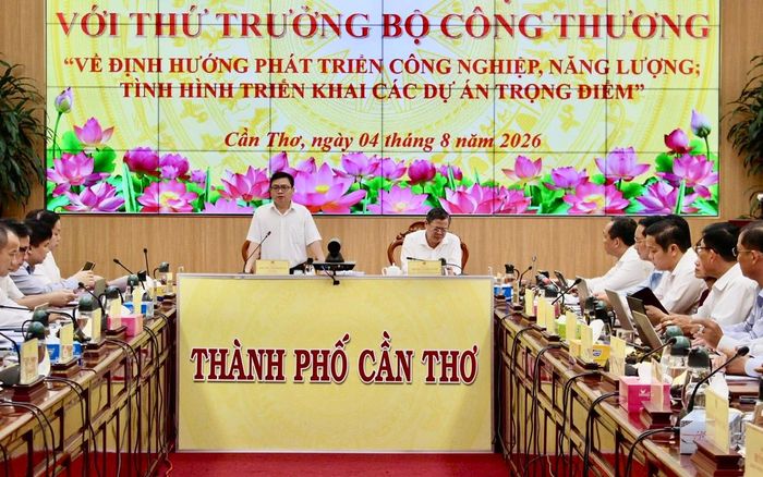 Thứ trưởng Bộ Công thương Trương Thanh Hoài phát biểu tại buổi làm việc