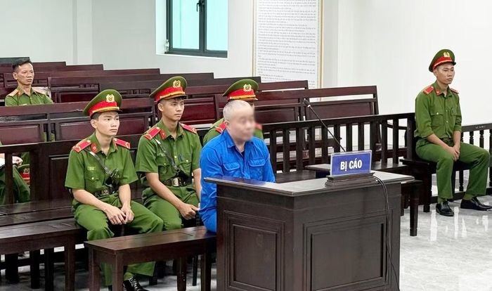 Bị cáo Đoàn Minh Hoàng tại phiên tòa. Ảnh: Mạnh Chi