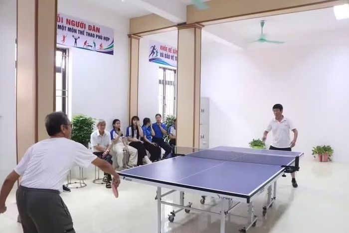 Một số hoạt động văn hóa, thể thao tại Nhà văn hóa - Khu thể thao thôn Vạn Điểm. Ảnh: Sở VHTT Hà Nội.