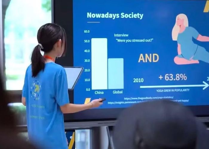 Học viên trình bày kế hoạch tài chính tại một trong những trung tâm huấn luyện FQ chuyên sâu. Ảnh: QQ
