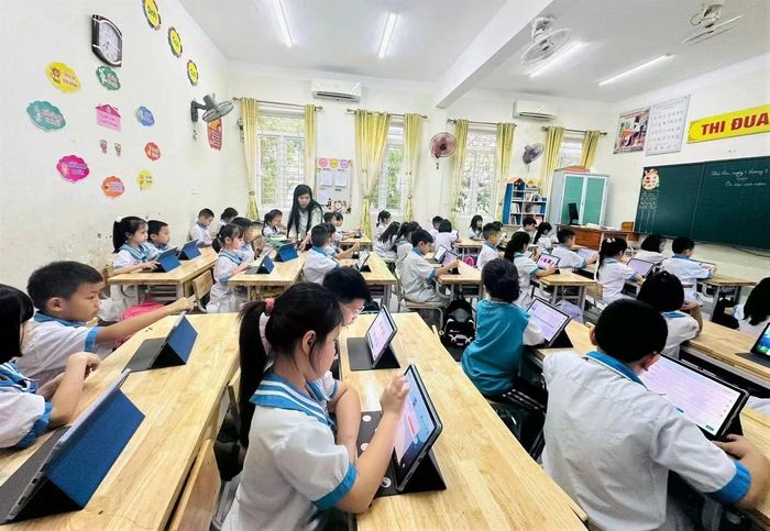 Một lớp học tại trường Tiểu học Nguyễn Du (Hà Tĩnh)