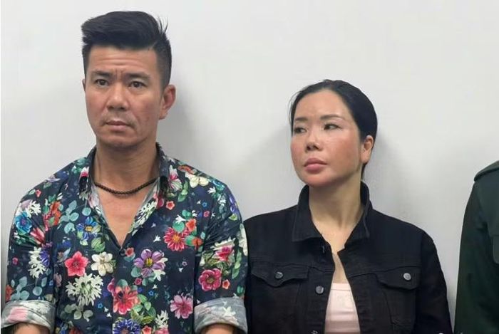 Bị can Lê Văn Đông và Nguyễn Thị Mai Anh.