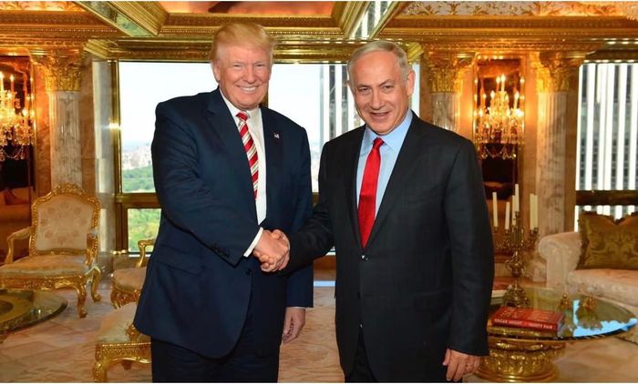 Tổng thống Mỹ Donald Trump và Thủ tướng Israel Benjamin Netanyahu. Ảnh: EPA