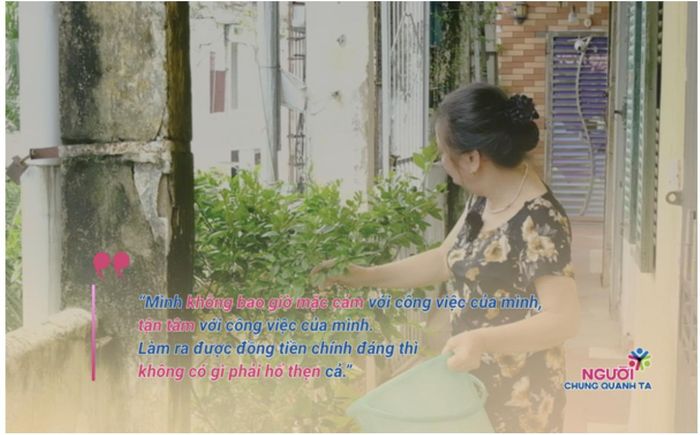 Bà Hà chưa bao giờ cảm thấy mặc cảm với công việc của mình