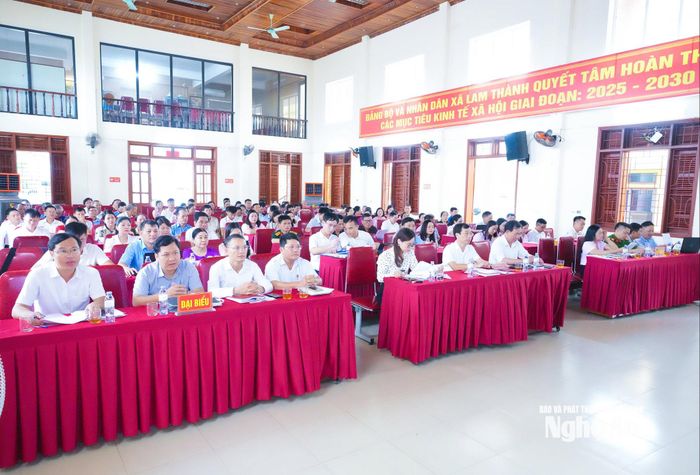 Quang cảnh Lễ công bố Quy hoạch chung xã Lam Thành đến năm 2050. Ảnh: Mai Hoa