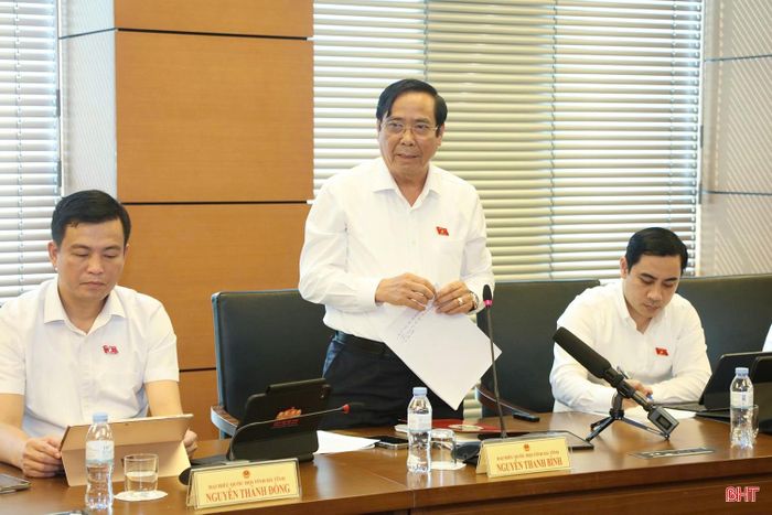 Đại biểu Nguyễn Thanh Bình - Chủ tịch Hội Người cao tuổi Việt Nam (Đoàn ĐBQH Hà Tĩnh) thảo luận về dự án Luật Phổ biến, giáo dục pháp luật (sửa đổi).