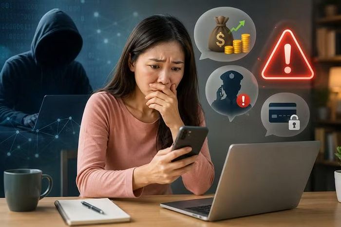  Các thủ đoạn lừa đảo trên không gian mạng ngày càng tinh vi, đánh vào lòng tin và tâm lý của nạn nhân. Ảnh minh họa 