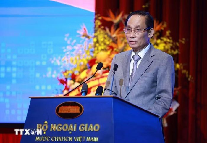 Bộ trưởng Ngoại giao Lê Hoài Trung phát biểu. (Ảnh: Dương Giang/TTXVN)
