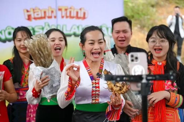 Người dân “lên sóng” bán nông sản. (Ảnh minh họa: Minh Sơn/Vietnam+)