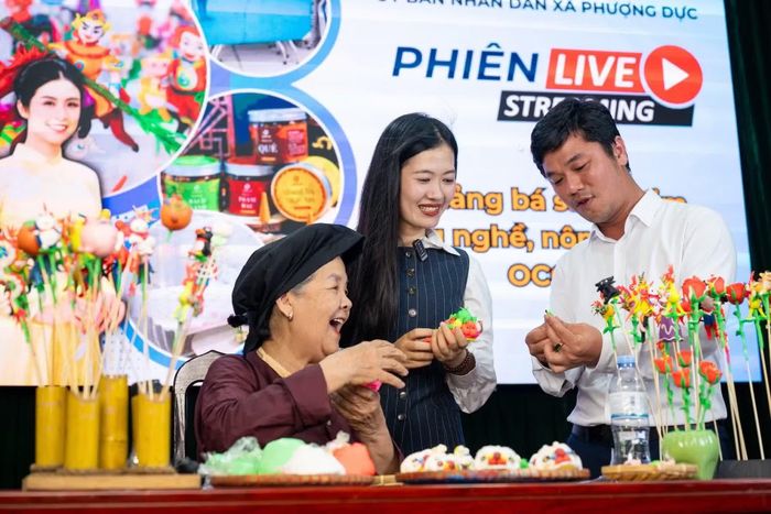 Xã làng nghề ven đô bắt nhịp chuyển đổi số thông qua các phiên livestream. (Ảnh: Minh Sơn/Vietnam+)