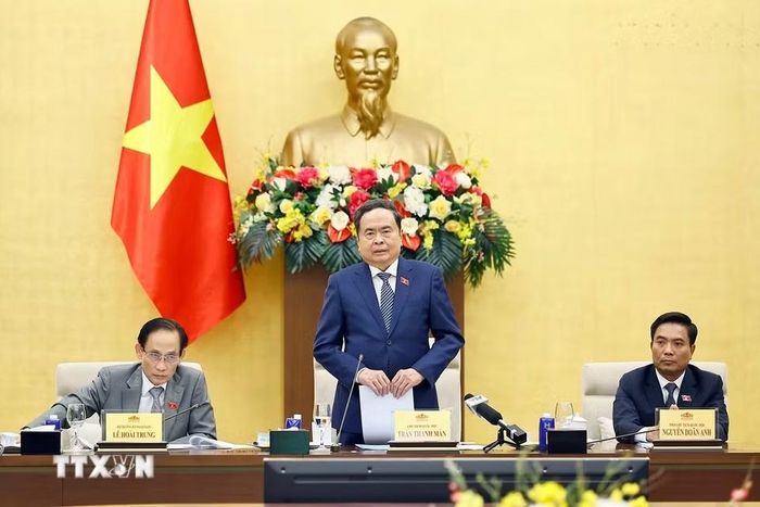 Chủ tịch Quốc hội Trần Thanh Mẫn phát biểu. (Ảnh: Doãn Tấn/TTXVN)