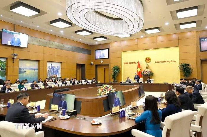 Chủ tịch Quốc hội Trần Thanh Mẫn phát biểu. (Ảnh: Doãn Tấn/TTXVN)