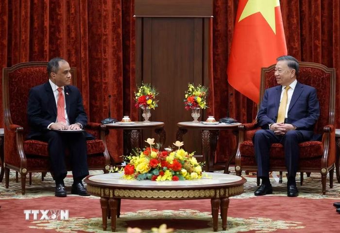 Tổng Bí thư, Chủ tịch nước Tô Lâm với Đại sứ Philippines tại Việt Nam Francisco Noel R. Fernandez III. (Ảnh: Thống Nhất/TTXVN)