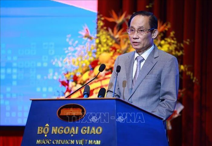Bộ trưởng Ngoại giao Lê Hoài Trung phát biểu. Ảnh: Dương Giang/TTXVN