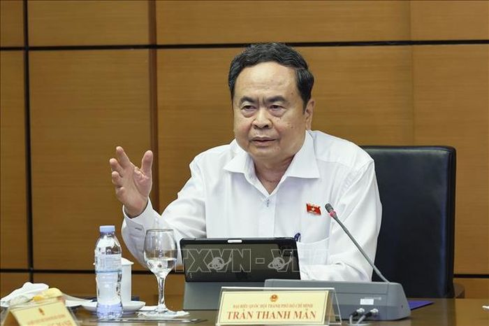 Chủ tịch Quốc hội Trần Thanh Mẫn, đại biểu Quốc hội TP Hồ Chí Minh phát biểu. Ảnh: Doãn Tấn/TTXVN