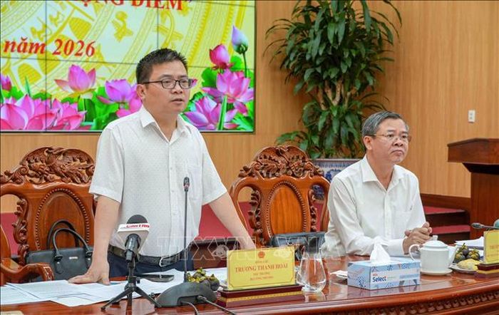 Thứ trưởng Bộ Công Thương Trương Thanh Hoài phát biểu tại buổi làm việc.