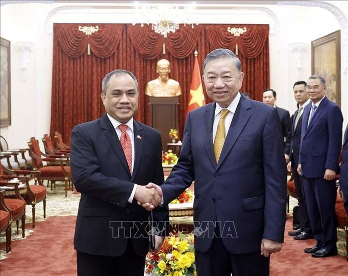 Tổng Bí thư, Chủ tịch nước Tô Lâm với Đại sứ Philippines tại Việt Nam Francisco Noel R. Fernandez III. Ảnh: Thống Nhất/TTXVN