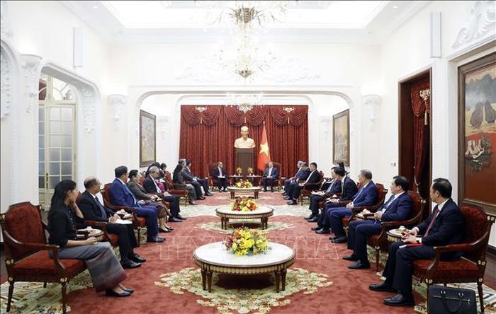 Tổng Bí thư, Chủ tịch nước Tô Lâm tiếp Đại sứ, Đại biện các nước ASEAN tại Hà Nội. Ảnh: Thống Nhất/TTXVN