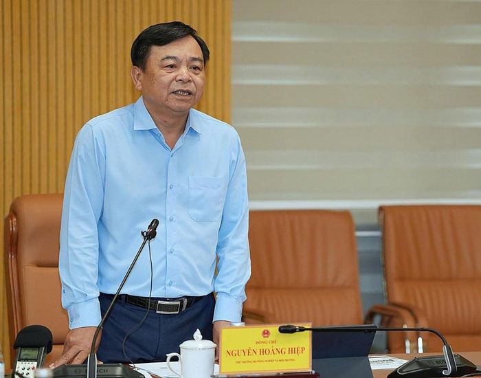 Thứ trưởng Bộ Nông nghiệp và Môi trường Nguyễn Hoàng Hiệp phát biểu tại hội nghị. Ảnh: Bích Hồng/Bnews/vnanet.vn